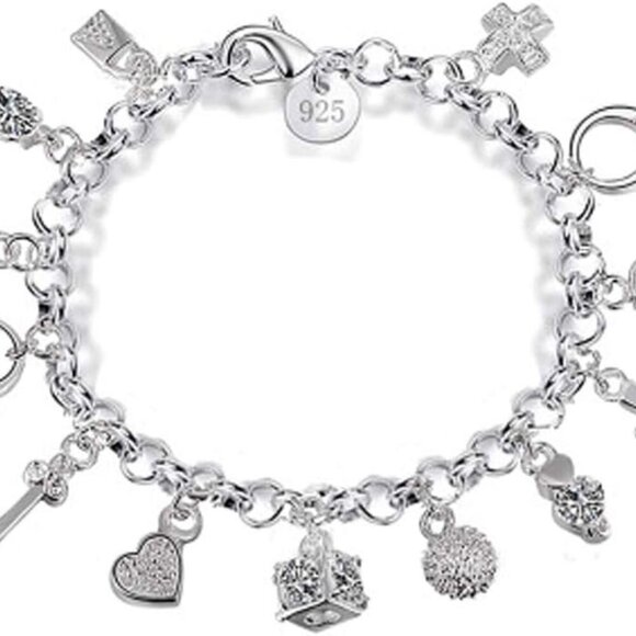 Jewelry - S925 Silver Thirteen Hanging Pieces Bracelet for Women Gift Bracelets & Bangles